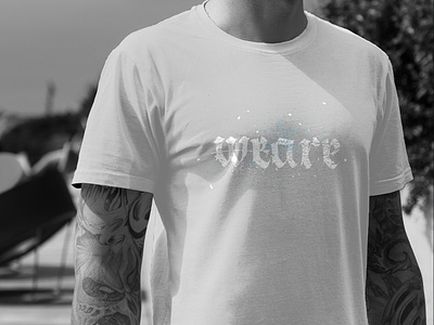 Custom T-shirt Design for WEARE agency branding calligraphy collateral design marketing marketing agency tshirt typogaphy