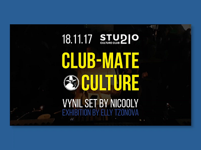 Event Video Cover Design for Club-Mate Culture Series artwork cover design design electronic music facebook motion music artwork promotional material social media social media design typography video