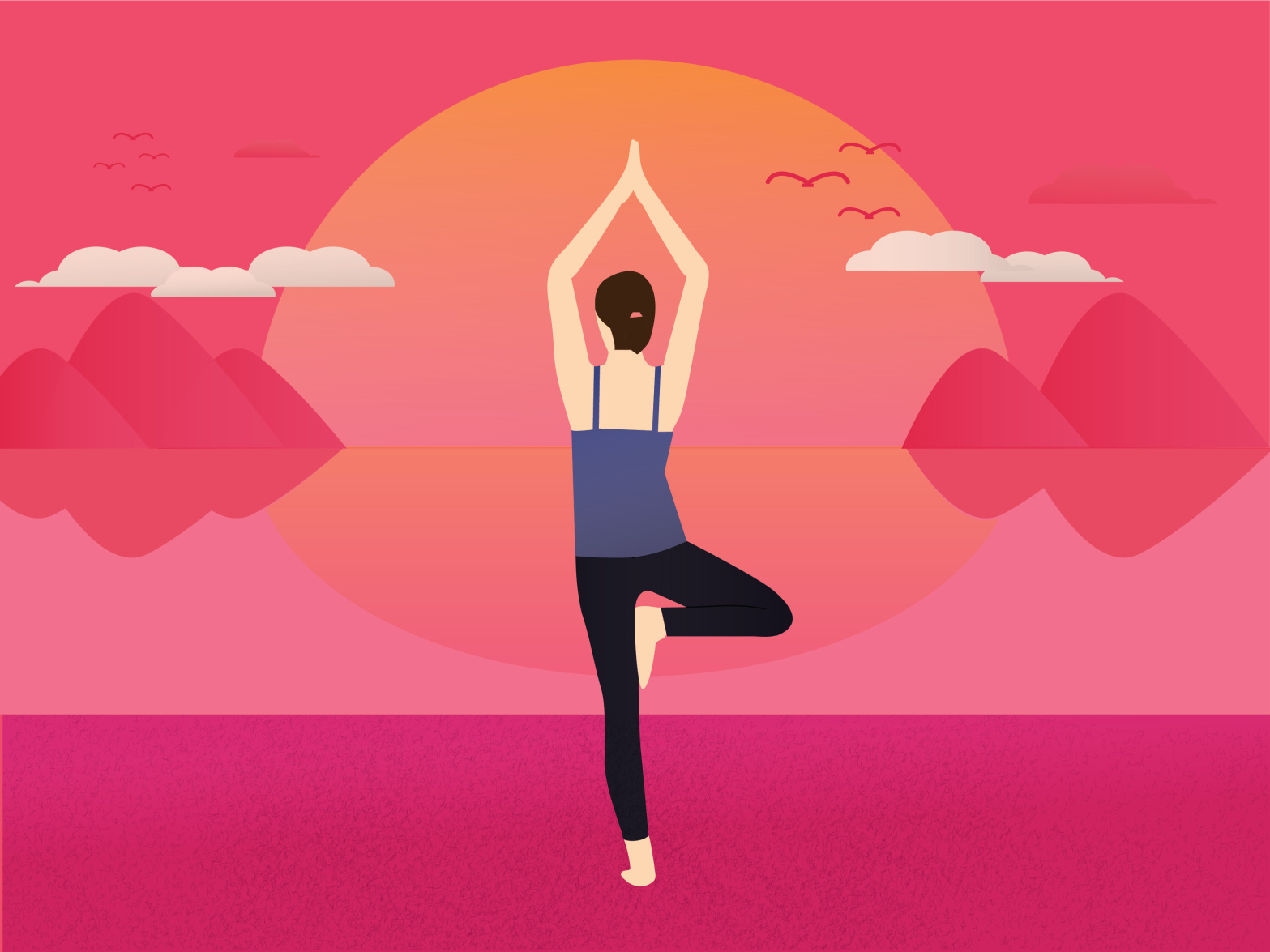 Draw Something -Yoga Pose by Charlotte Tan on Dribbble