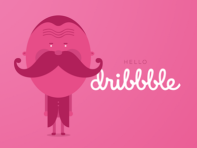 Hello Dribble! clean dribble first flat hello pink simple