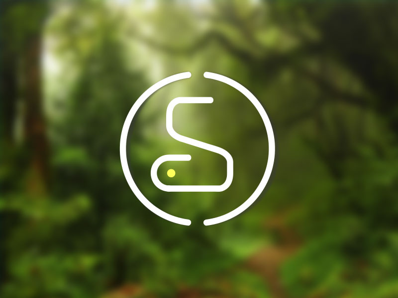 Logo monogram logo green snake letter s logo