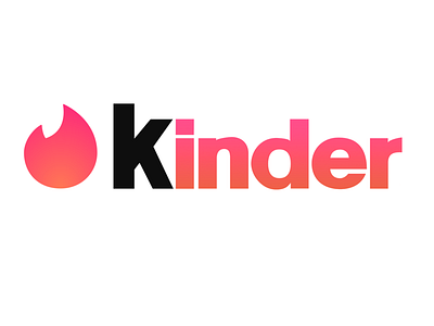 Kinder - Tinder for kids app debute funny humorous logo tinder typography