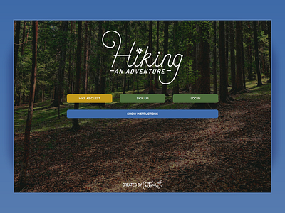 Hiking An Adventure hand lettering react web design web development