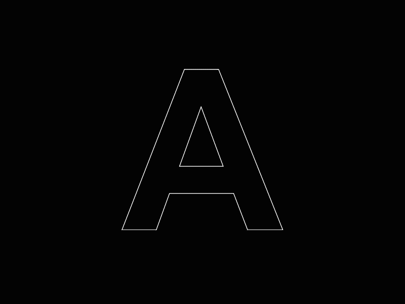 Expanding A after effects animation sketch typography