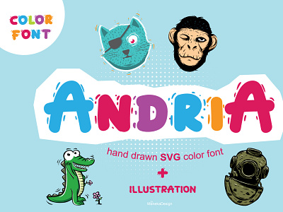 Andria ( Hand Drawn SVG Color Font )