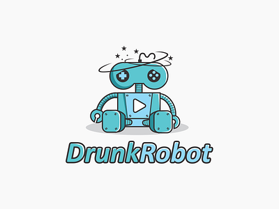 Drunk Robot Logo Concept