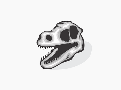 Skull dinosaur illustration raptor skull