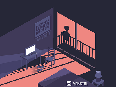 We Do Deliver design flat illustration isometric room scene