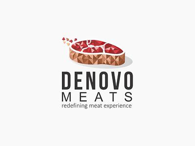 Denovo Meats Logo Concept 3 dimension design graphic logo poligonal