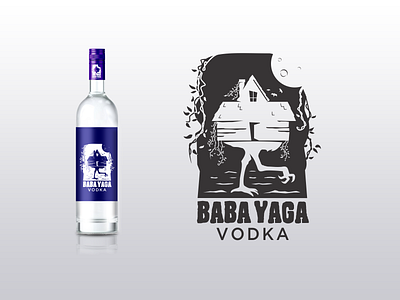 Baba Yaga Vodka Logo Concept baba yaga label logo vodka