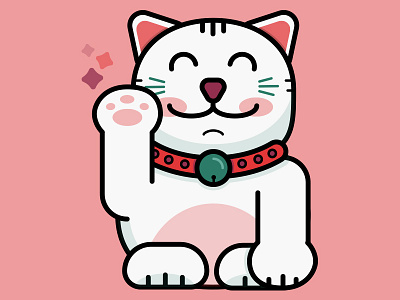 Lucky Cat 2d animation after effects animation cat character animation illustration illustrator luck motion design red white