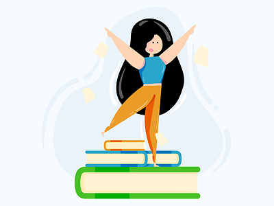 3/4 Oude Examens 🎓 2d blue character design female green illustration orange playful vector women