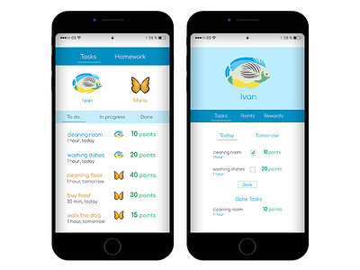 Children Motivation App app design user experience user interface