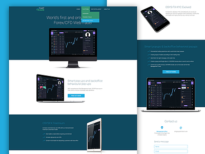 Homepage design for financial platform