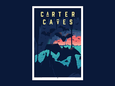 C Λ R T E R C Λ V E S bats carter caves foundation indiana kentucky nature parks poster print state