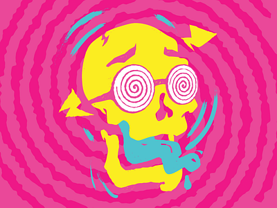 💀 crazy hypnotic illustration kentucky louisville psychadelic skeleton skull wild