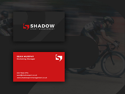 Shadow Sport Management Business Cards brand identity branding business card collateral designer graphic designer identity logo logo design logo designer stationery stationery design