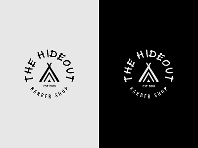 The Hideout Logo barber barber logo barber shop brand branding icon identity logo logo design logo designer teepee traditional