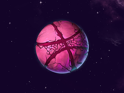 Hello Dribbble! ball glamour illustration logo pink planet planetarix space stars ui