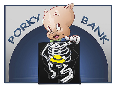 Porky Bank - by Claudiu Manea artprint bugs bunny art print bugs bunny print bugs bunny prints bugs bunny wall art cartoon cartoon illustration collectibles design digitalprint giftsforhim homedecor illustration prints roomdecor teeshirt teeshirts tshirt tshirtdesign tshirtprinting