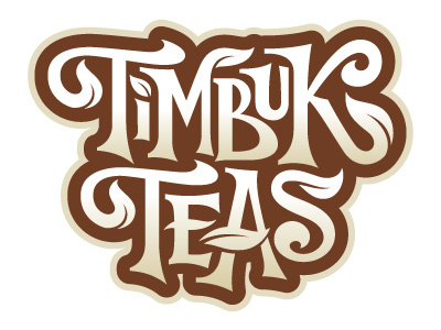 Timbuk Teas brand hand lettering logo organic