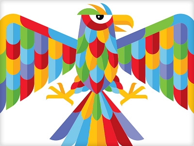 Inspiration bird colorful illustration inspire segmented vector vonster