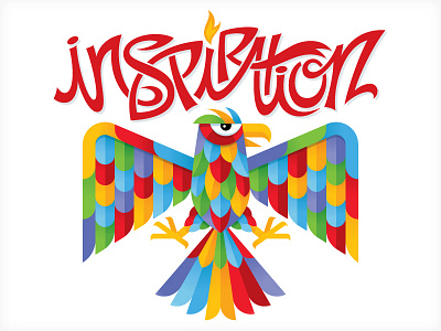 Inspiration bird colorful illustration inspire segmented vector vonster