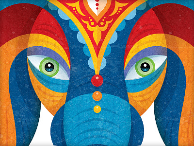Ornamental Elephant colorful elephant illustration segmented vector vonster