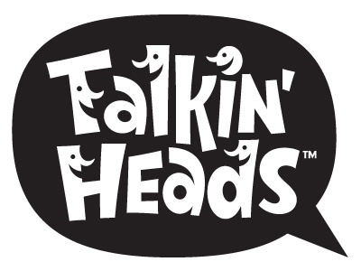 Talkin' Heads brand hand lettering logo vector