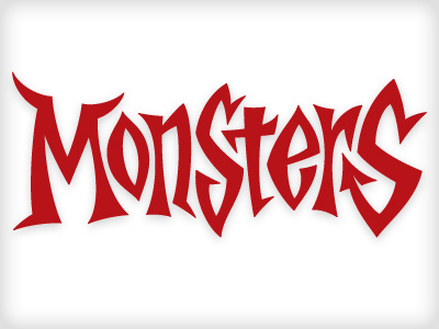 Monsters hand lettering typography vector vonster