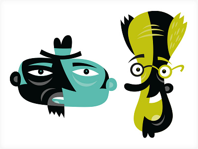 Colorful Personalities characters graphic heads vonster