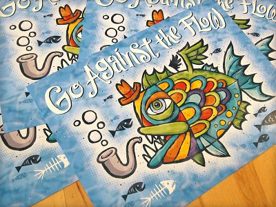 Go Against the Flow Art Prints art print creativity creature monster vonster