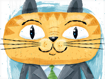 Painted Cat animal cat character painterly texture brush vector vonster