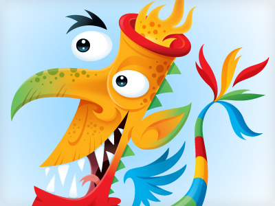 Rumor Bird - Colored character illustration segmented vector vonster