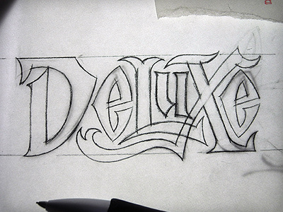 Deluxe Rough Sketch hand lettering sketch vonster