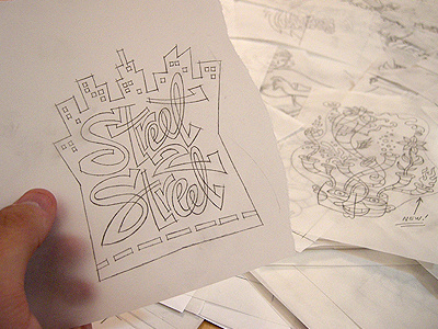 Refined Sketches branding drawing hand lettering