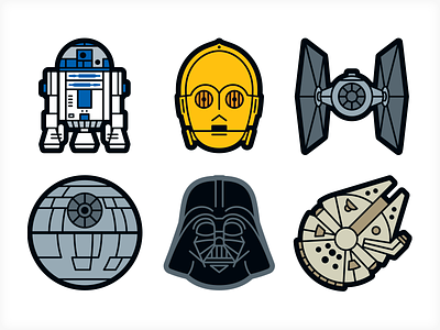 Star Wars Sticker Icons iconography icons star wars stickers vonster
