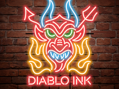 Diablo Ink dvglab illustration neon vector vonster