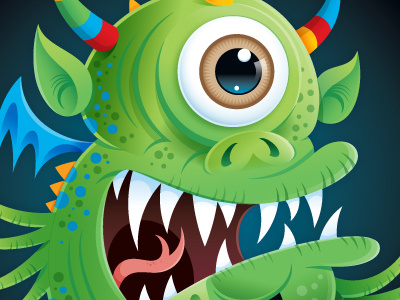 Monster character eyeball illustration vector