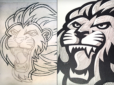 Lion Character 1 character doodle drawing illustration lion mascot sketches vonster