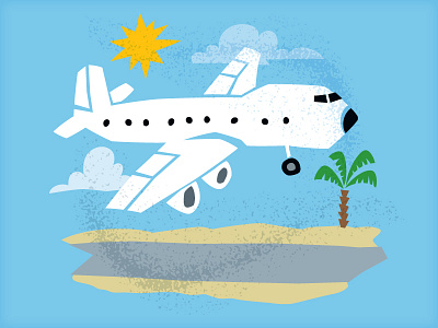 Landing airplane illustration saul bass vector vonster