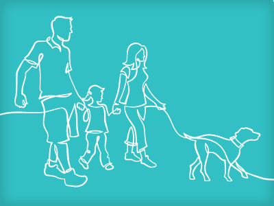 Family Walk illustration linear vector vonster