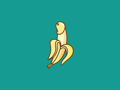 Just a banana art banana design fun fun art geometric happy illustration penis vector yellow