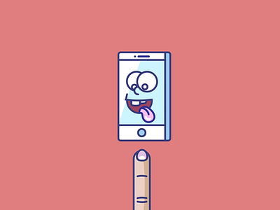 Finger it app art finger fun fun art illustration lick phone smart phone vector