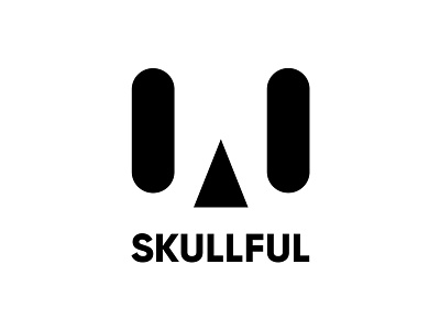 Skullful Logo clever flat logo logotype skull typography