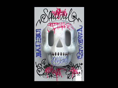 Skullful Poster 3d cinema 4d design digital art graphic marble