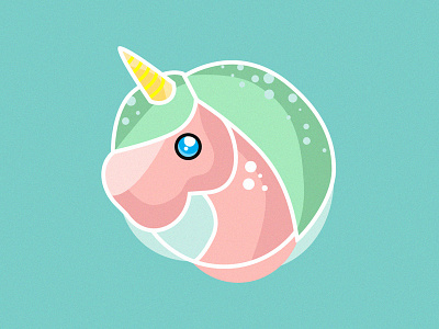 Unicorn colorful digital art illustration sticker unicorn vector