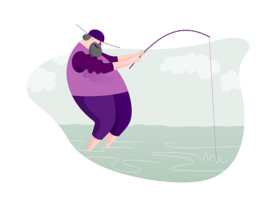 fishing character design fishing illustration vector