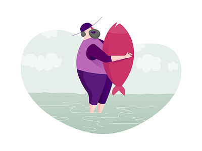 fishing character design fishing illustration vector