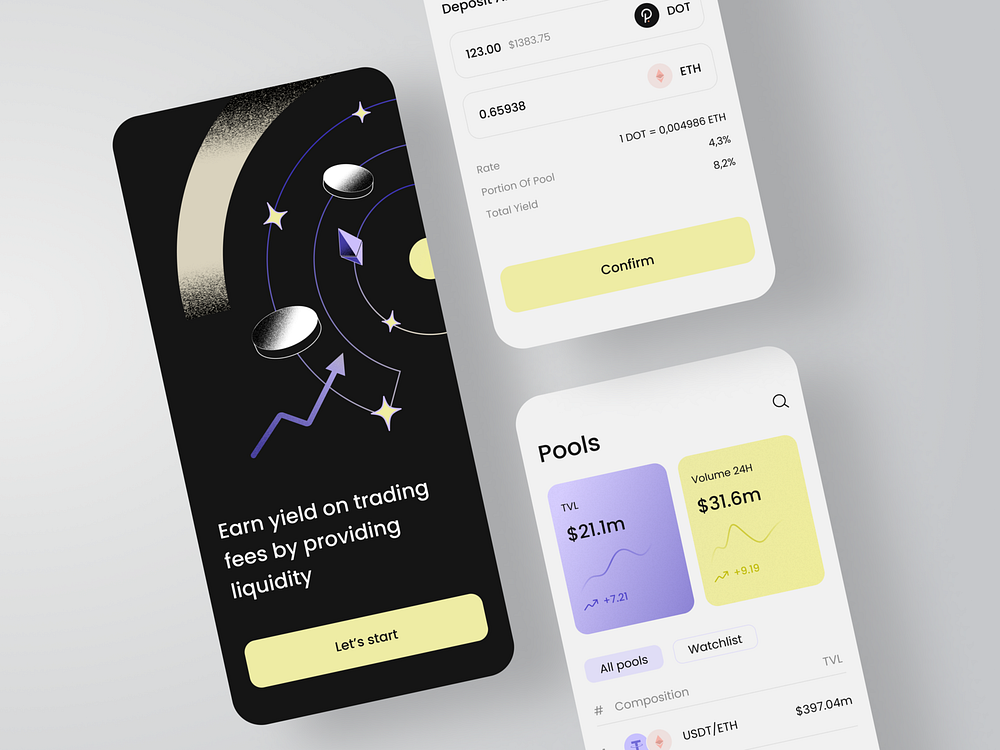 Crypto Pools Mobile App by Arounda Mobile for Arounda UX/UI & WEB on
